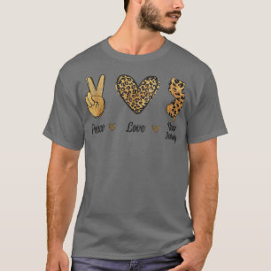 Peace Love New Jersey Leopard Flag Map Souvenirs M T-Shirt