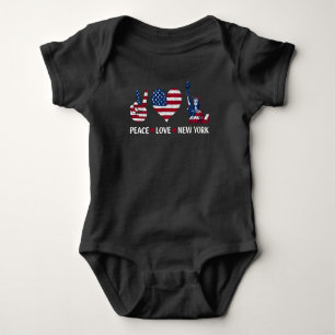 Peace Love New York Baby Bodysuit