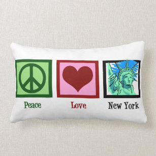 Peace Love New York Lumbar Cushion