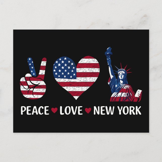 Peace Love New York Postcard (Front)