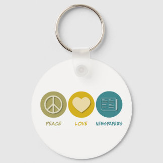 Peace Love Newspapers Key Ring