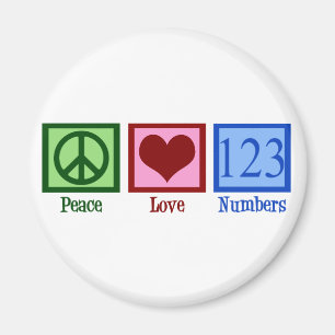 Peace Love Numbers Magnet