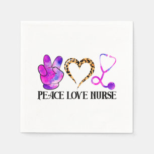 Peace Love Nurse – Cute Nurse Design Napkin