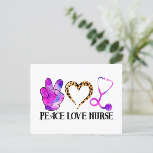 Peace Love Nurse – Cute Nurse Design Postcard