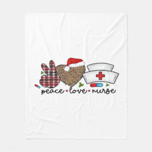 Peace Love Nurse, Halloween Classic T-Shirt Fleece Blanket