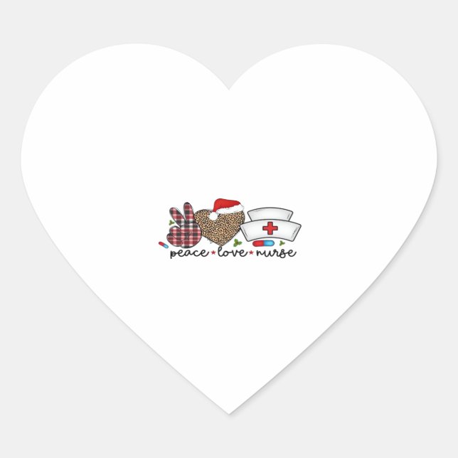 Peace Love Nurse, Halloween Classic T-Shirt Heart Sticker (Front)