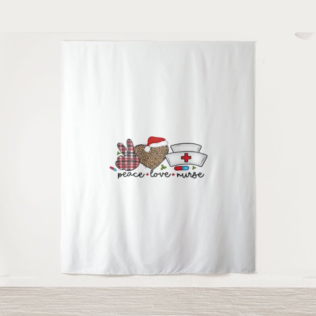 Peace Love Nurse, Halloween Classic T-Shirt Tapestry (Front)