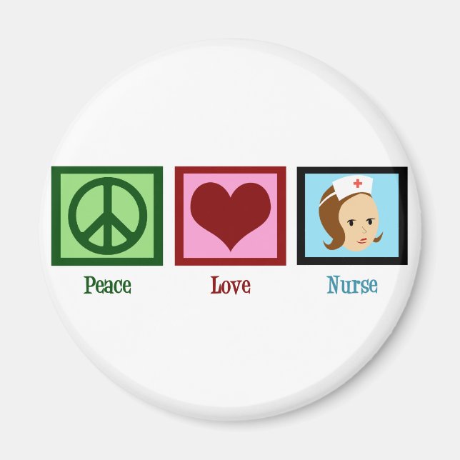 Peace Love Nurse Magnet (Front)