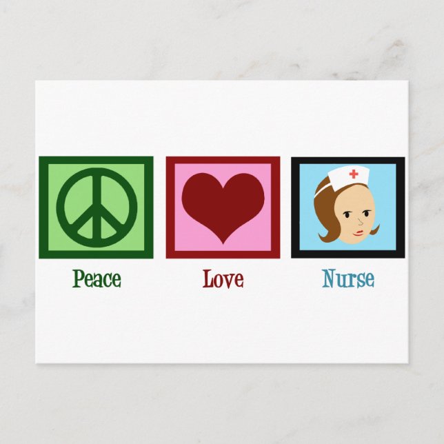 Peace Love Nurse Postcard (Front)