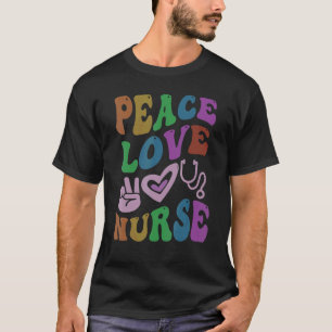 PEACE LOVE NURSE Retro Wellness Groovy School 2 T-Shirt