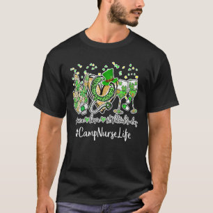 Peace Love Nurse St Patrick Day 2022 Camp Nurse Em T-Shirt
