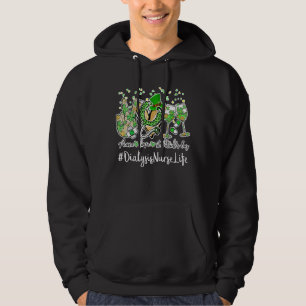 Peace Love Nurse St Patrick Day 2022 Dialysis Nurs Hoodie