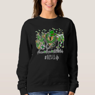 Peace Love Nurse St Patrick Day 2022 Icu Emt Cma L Sweatshirt