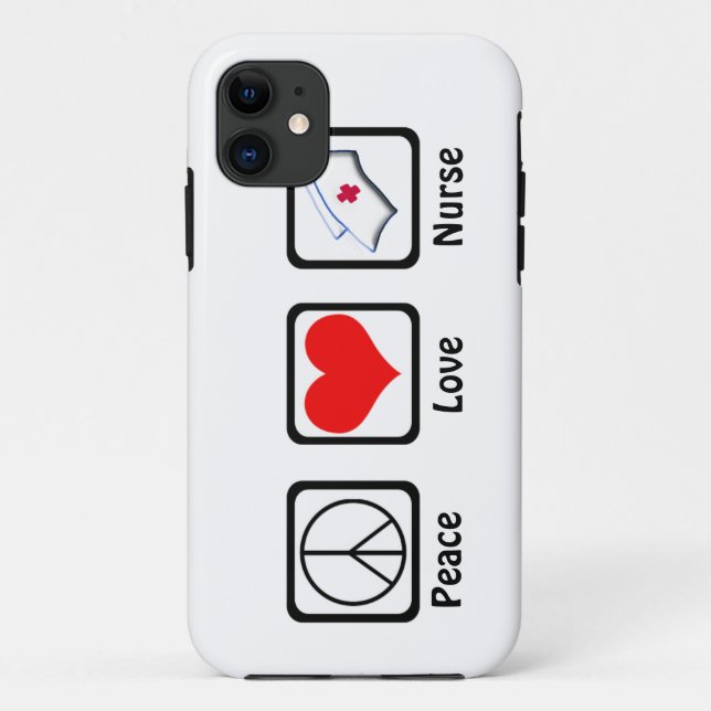 Peace, Love, Nurse-Symbols Case-Mate iPhone Case (Back)
