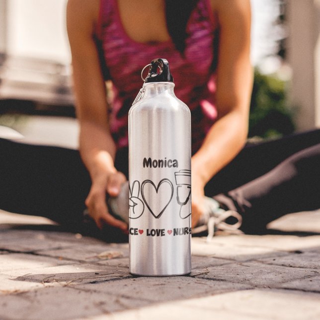 Peace Love Nursing Appreciation 710 Ml Water Bottle (Creator Uploaded)