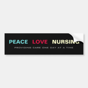 Peace Love Nursing Bumper Sticker