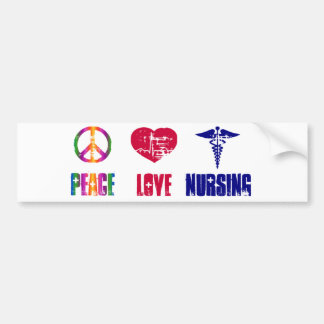 Peace Love Nursing Bumper Sticker