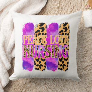 Peace Love Nursing – Cute Nurse Design (2) Cushion