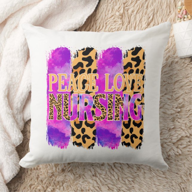Peace Love Nursing – Cute Nurse Design (2) Cushion (Blanket)