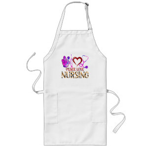 Peace Love Nursing – Cute Nurse Design Long Apron