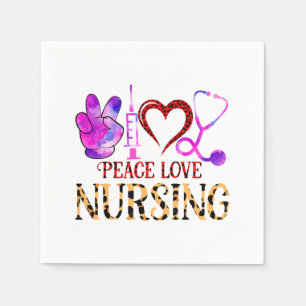Peace Love Nursing – Cute Nurse Design Napkin
