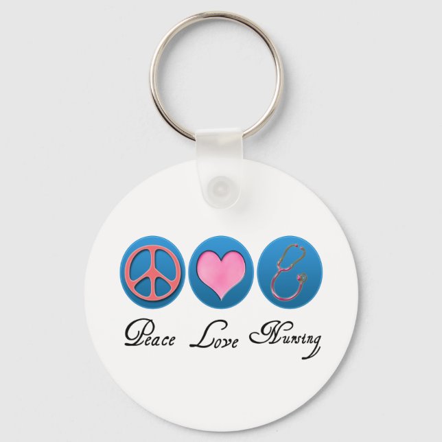 Peace Love Nursing Key Ring (Front)
