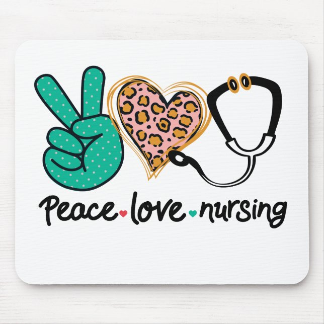 Peace Love Nursing Mouse Mat (Front)
