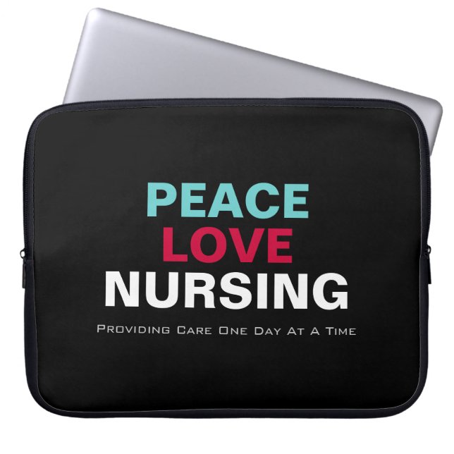 Peace Love Nursing Premium Laptop Sleeve (Front)