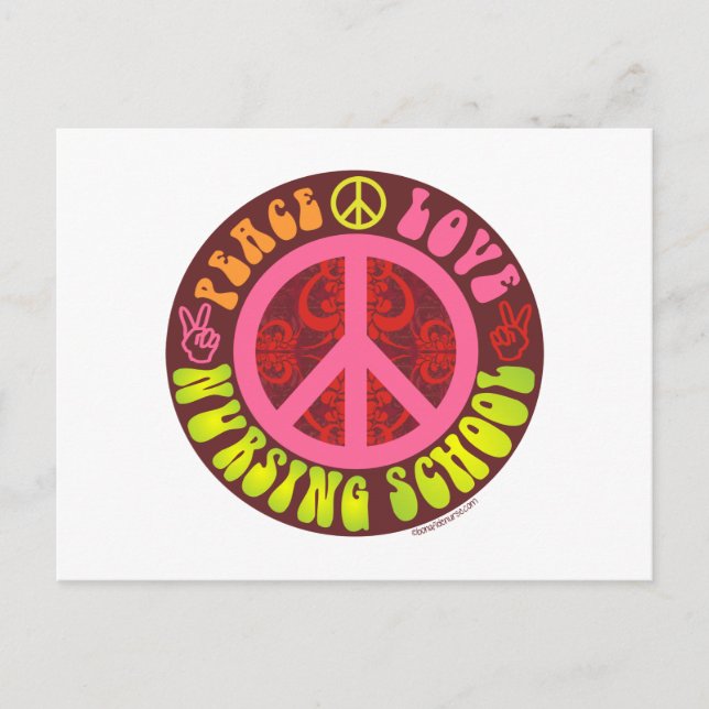 Peace, Love, Nursing School Postcard (Front)