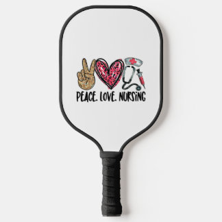 peace love nursing shirt pickleball paddle
