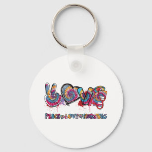 Peace Love Nursing Stethoscope Cute Nurse Tie Dye Key Ring