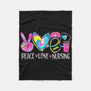 Peace Love Nursing Stethoscope Nurse Life Nurse We Fleece Blanket