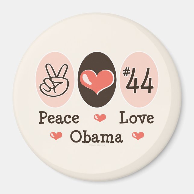 Peace Love Obama 44 Magnet (Front)