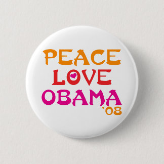 Peace Love Obama 6 Cm Round Badge