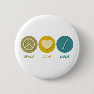 Peace Love Oboe 6 Cm Round Badge