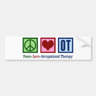 Peace Love Occupational Therapy Bumper Sticker