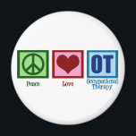 Peace Love Occupational Therapy Magnet<br><div class="desc">A peace sign,  heart,  and the letters OT make a great gift for an occupational therapist.</div>