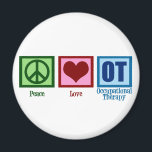 Peace Love Occupational Therapy Magnet<br><div class="desc">A peace sign,  heart,  and the letters OT make a great gift for an occupational therapist.</div>