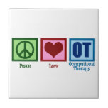 Peace Love Occupational Therapy Tile<br><div class="desc">A peace sign,  heart,  and the letters OT make a great gift for an occupational therapist.</div>