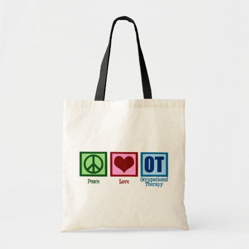 Image of Peace Love Occupational Therapy Tote Bag
