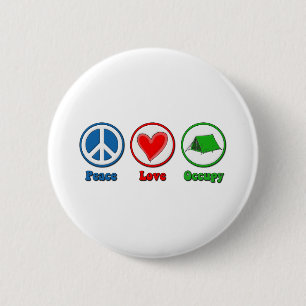 Peace Love Occupy 6 Cm Round Badge