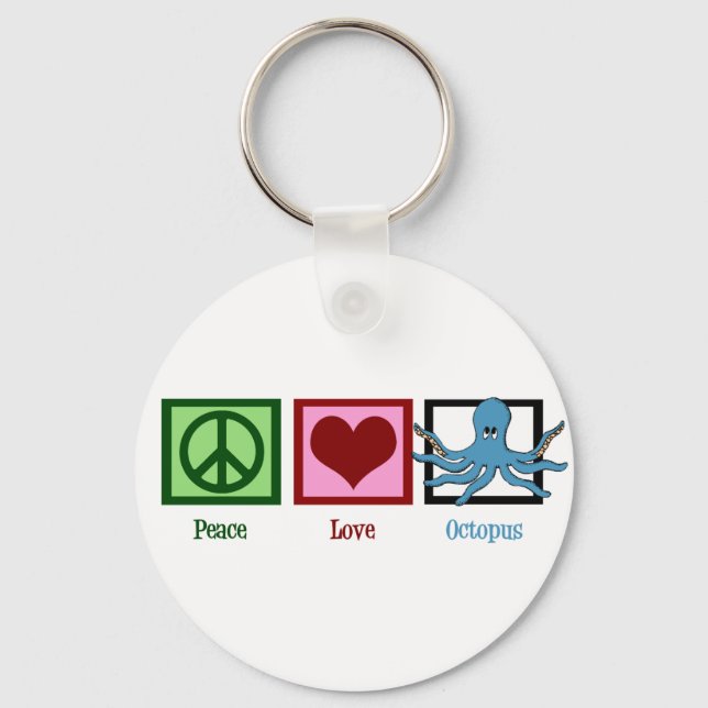 Peace Love Octopus Key Ring (Front)