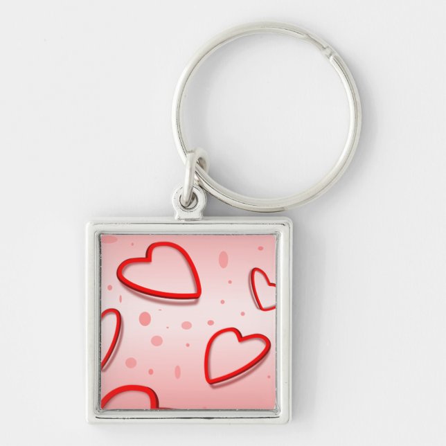 Peace Love Office Party Thanks Pattern Colourful Key Ring (Front)
