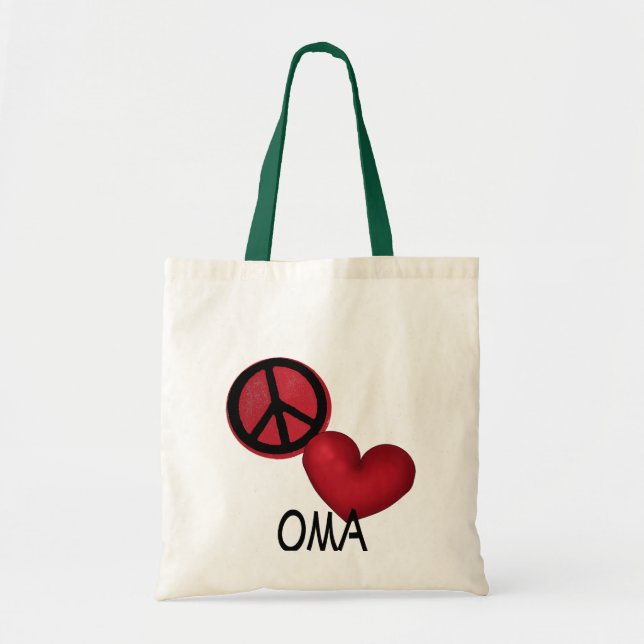 Peace Love Oma Tote Bag (Front)