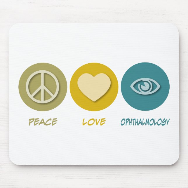 Peace Love Ophthalmology Mouse Mat (Front)
