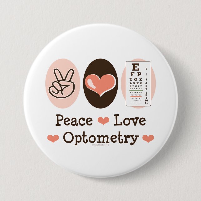 Peace Love Optometry Button (Front)