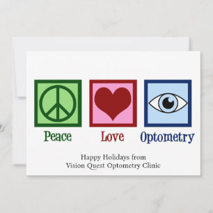 Peace Love Optometry Custom Optomestrist Holiday Card
