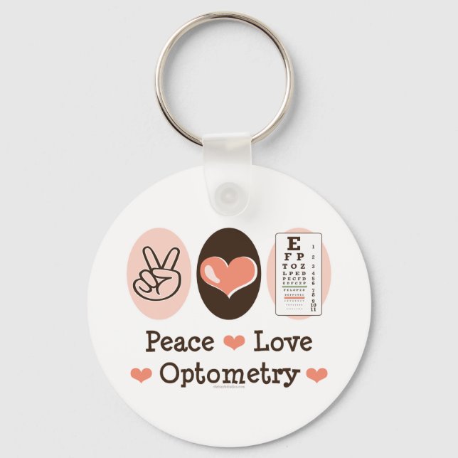 Peace Love Optometry Key Chain (Front)