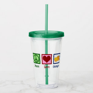 Peace Love Oranges Acrylic Tumbler
