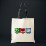 Peace Love Origami Tote Bag<br><div class="desc">I like the Japanese art of folding paper. Origami is beautiful.</div>